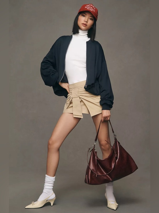 Pilcro Jackets & Blazers - Pilcro Bubble Bomber Jacket Navy Blue S/M Anthropologie